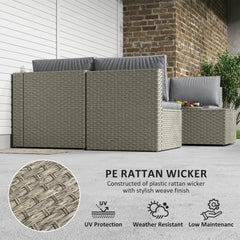 Outsunny Seven-Piece Modular Rattan Set - Light Brown