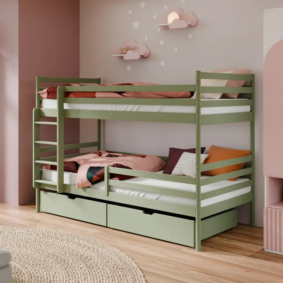 Wooden Bunk Bed Gusto With Storage in Olive, image 4