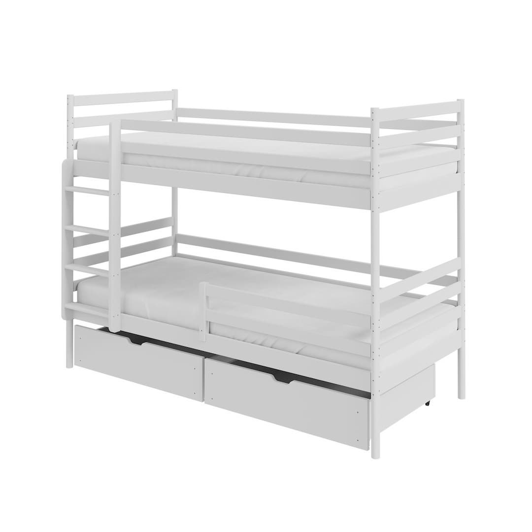 Wooden Bunk Bed Gusto With Storage in White, image 2
