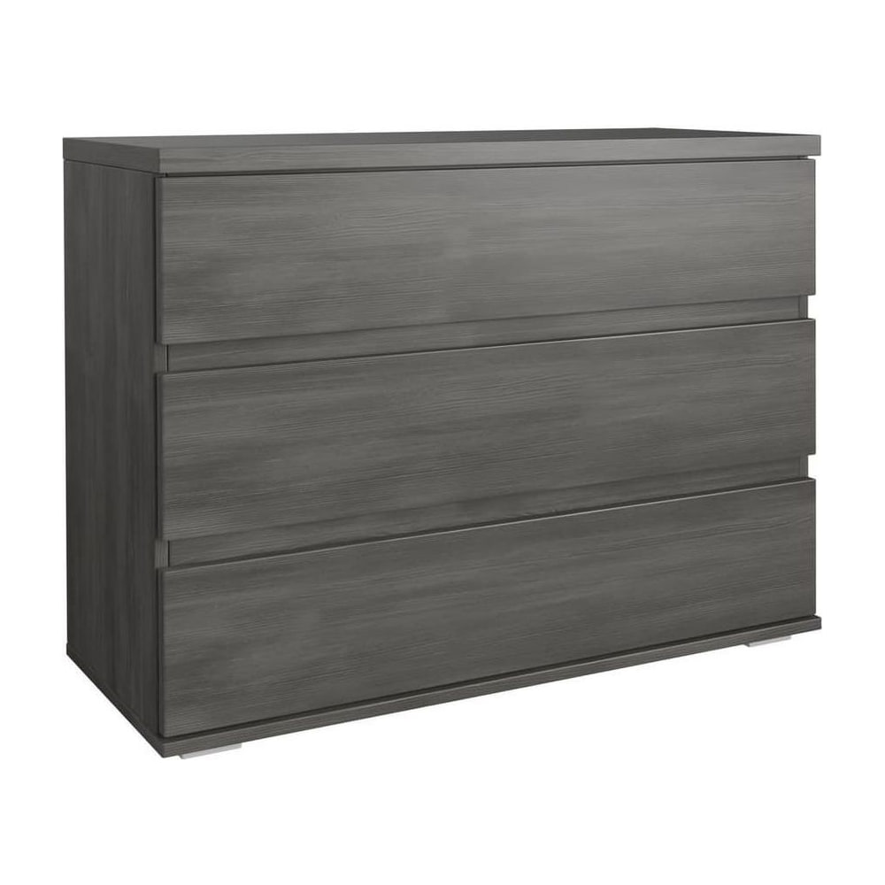 Latte Chest of Drawers 100cm, a grey wooden chest of three drawers with a modern design