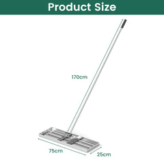 75/91/106 x 25cm Lawn Leveling Rak with Ergonomic Handle-75 x 25 cm-Silver