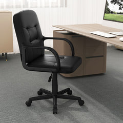 The swivel chair in a modern home office with a computer on the desk