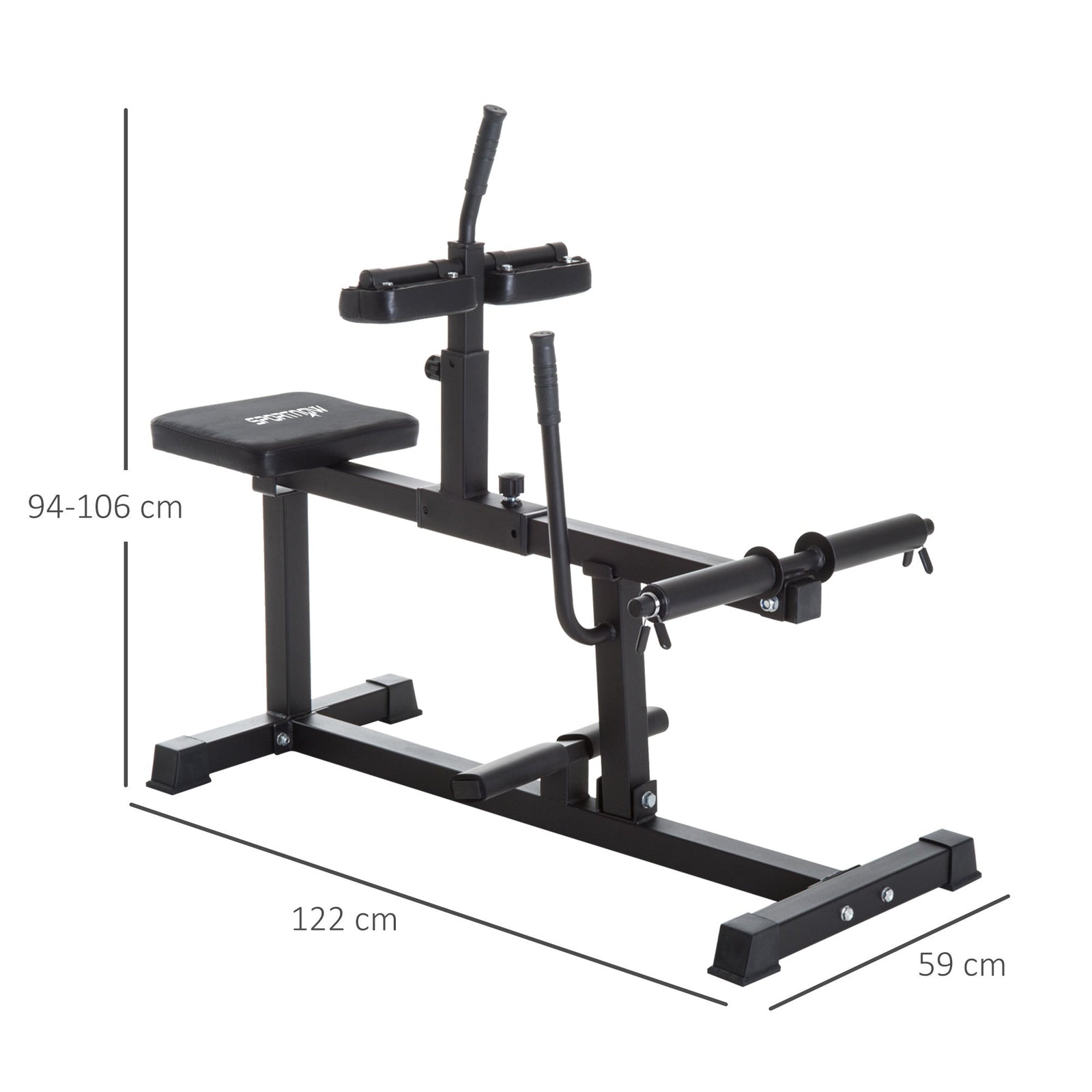 SPORTNOW Seated Leg Extension Machine, Adjustable Leg Raise Machine and Curl Machine with Plate Loaded for Hip, Lower Body and Home Gym Workout