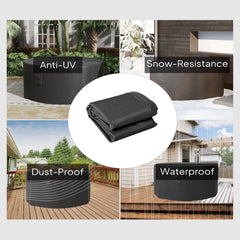 Outsunny Garden Patio Large Furniture Set Round Cover 600D Oxford Waterproof, Ф193 x 80H cm, Black