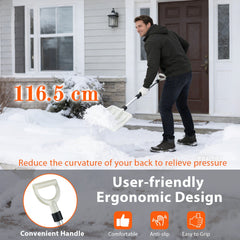 Lightweight Transfer Shovel with Ergonomic Handle and Heavy-Duty Aluminum Pole-White