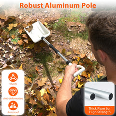 Lightweight Transfer Shovel with Ergonomic Handle and Heavy-Duty Aluminum Pole-White