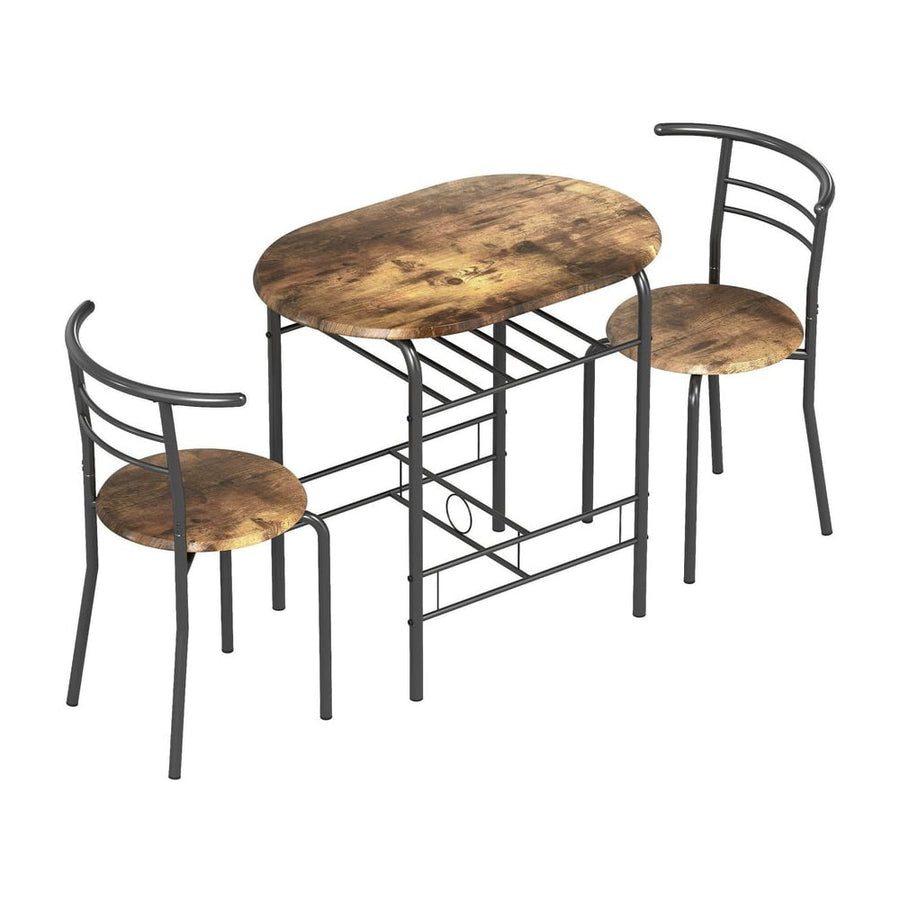 HOMCOM Three-Piece Compact Dining Set - Rustic Brown