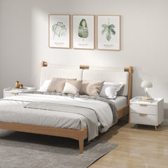 HOMCOM Elegant Two-Drawer Bedside Table Set of 2 - White