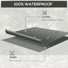 Outsunny Outdoor Garden Furniture Cover Waterproof, Anti-UV 600D Heavy Duty Oxford Fabric Patio Furniture Cover for Rectangular Sofa Table Set, Dark Grey, 245 x 165 x 66 cm