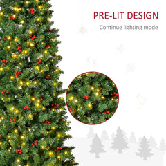 Close up of the pre lit design on the artificial pencil Christmas tree