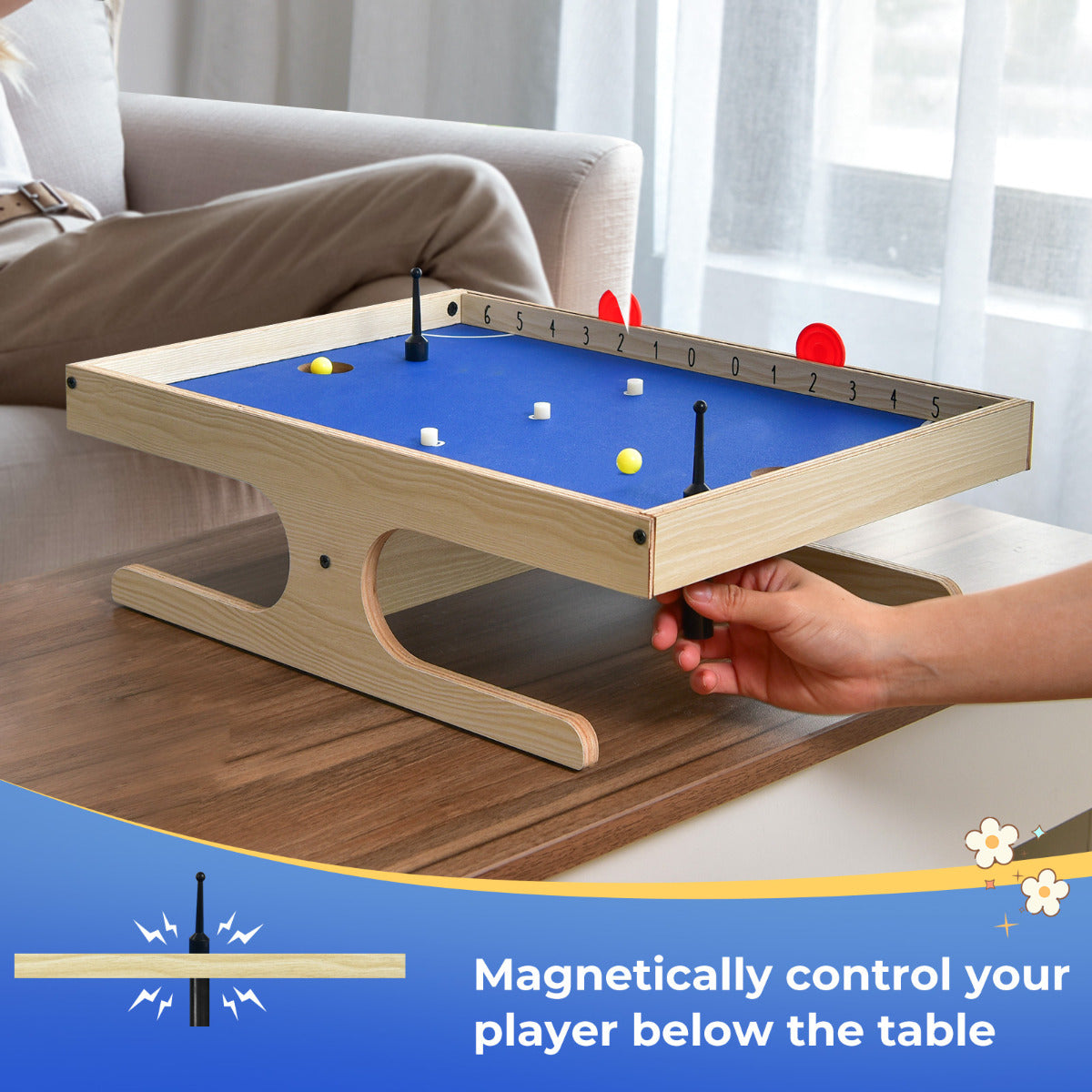 Magnetic Mini Foosball Table with Balls and Handle Sets