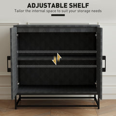 HOMCOM Modern Sideboard, Freestanding Sideboard Storage Cabinet with Adjustable Shelf and 2 Doors for Living Room, Black