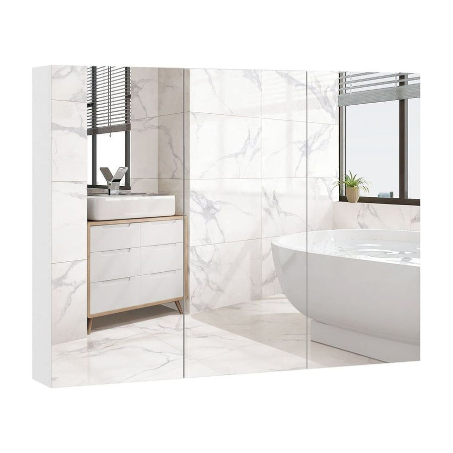 Medicine Cabinet with Mirror Frameless Bathroom Wall Mounted Mirror Cabinet-White
