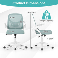Mesh Office Chair Ergonomic Height Adjustable Swivel Task Computer Desk Chair -Blue