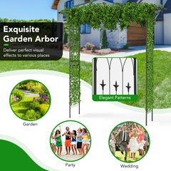 Metal Archway for Climbing Plants for Wedding Ceramony Party Backyard-Black