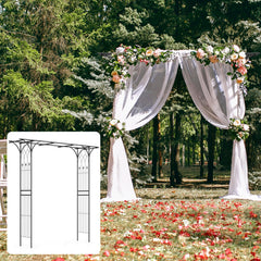 Metal Archway for Climbing Plants for Wedding Ceramony Party Backyard-Black