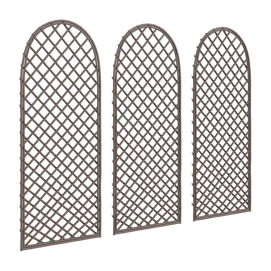 Outsunny Garden Trellis, Decorative Trellis Panels for Climbing Outdoor Plants, Vegetables, Vines, Flowers, Natural Wood