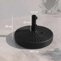 Outsunny 29kg Water/Sand Filled Rattan-Effect Parasol Base