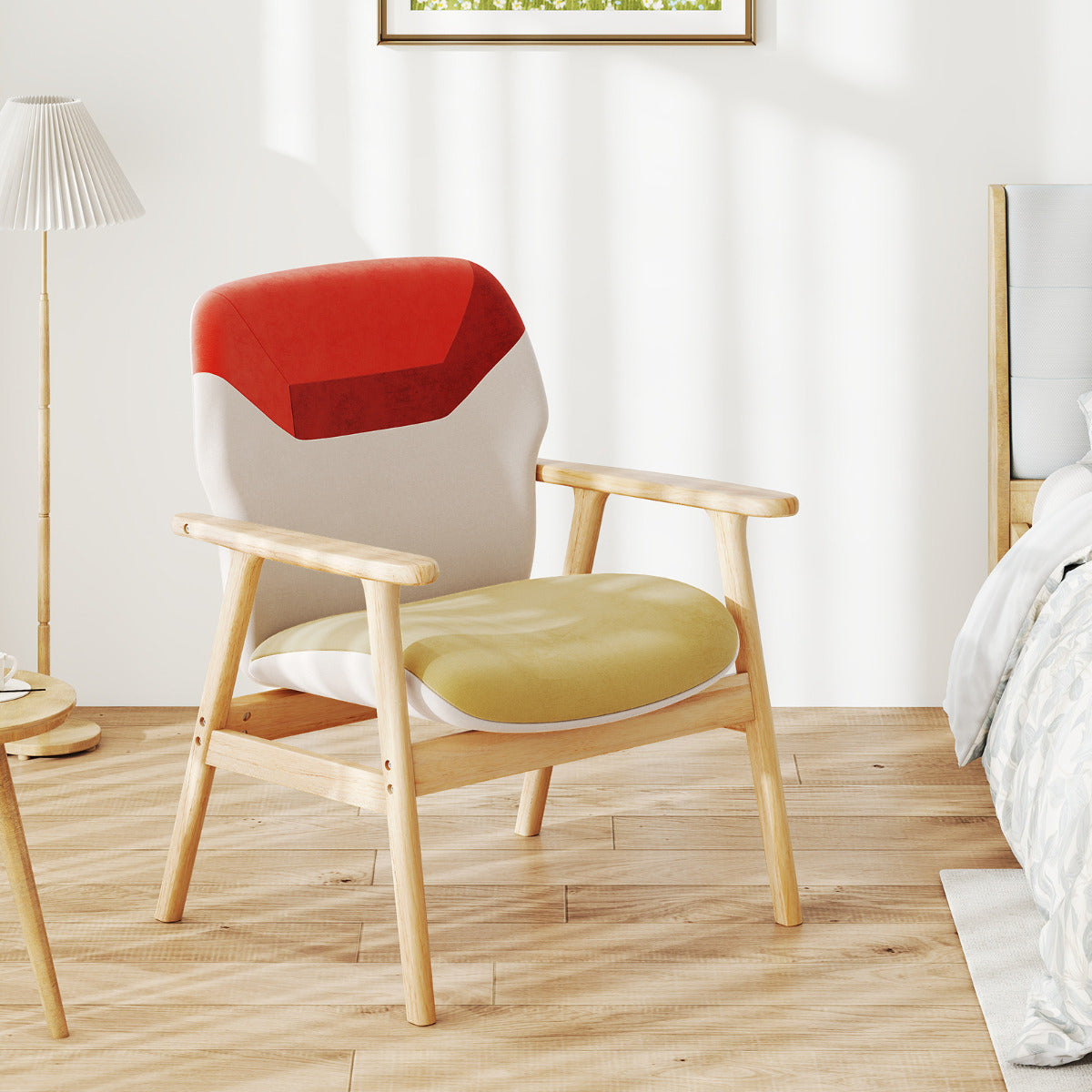 Modern Accent Chair Upholstered Side Armchair with Backrest