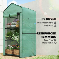 Outsunny Three-Tier Mini Greenhouse - Green