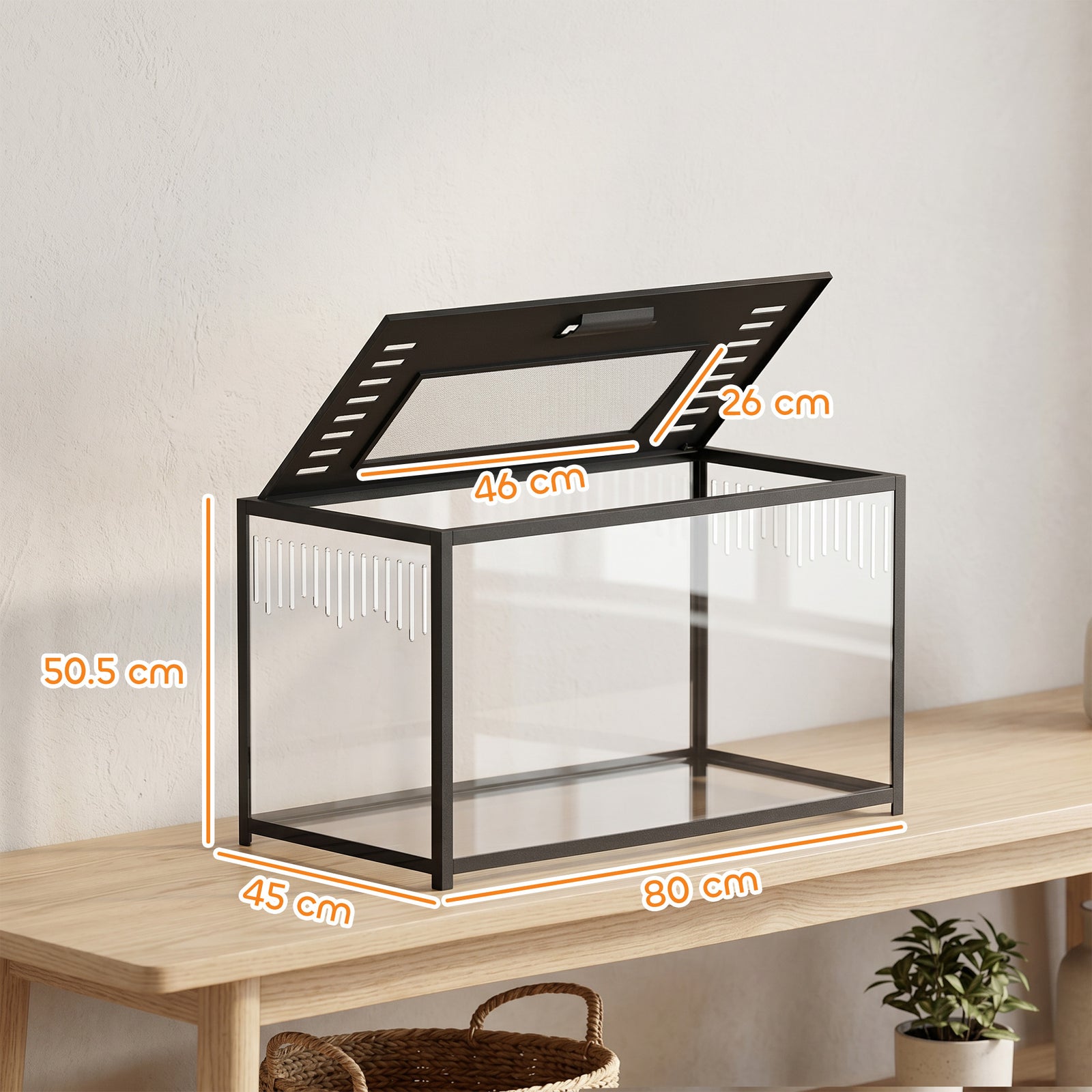 PawHut Hamster Cage, Chewproof Metal Rat Cage with Deep Base, Openable Top for Syrian Dwarf Hamster, Gerbil, 80 x 45 x 50.5 cm