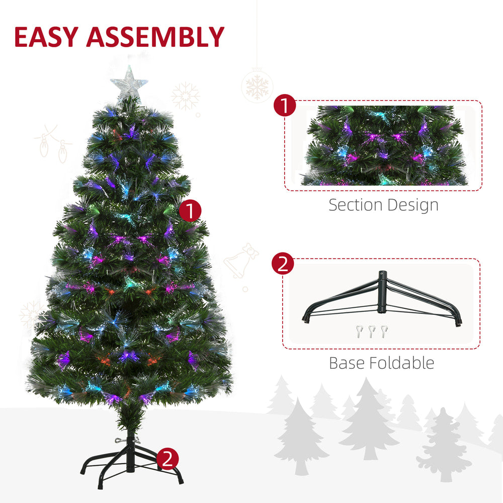 the artificial Christmas tree with assembly instructions