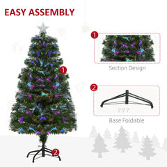 the artificial Christmas tree with assembly instructions