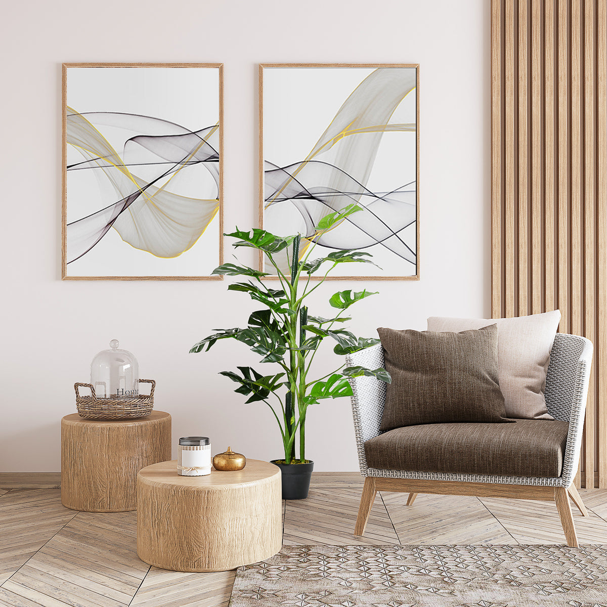Outsunny 100cm/3.3FT Artificial Monstera Tree Decorative Cheese Plant 21 Leaves with Nursery Pot, Fake Tropical Palm Tree for Indoor Décor