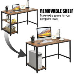 Industrial Styled Computer Desk / Writing Table with Storage Shelves