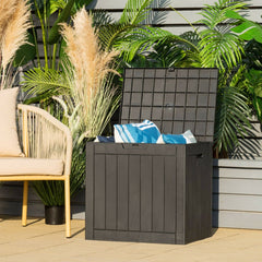 Outdoor Storage Shed with Handles and Lockable Lid in Black, image 7