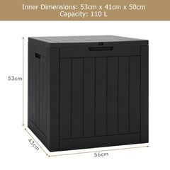 Outdoor Storage Shed with Handles and Lockable Lid in Black, image 4