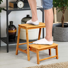 Bamboo Footstool with 2 Steps