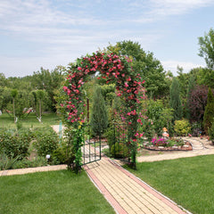 230CM Tall Heavy-Duty Metal Arbour Archway for Climbing Plant Rose Vine