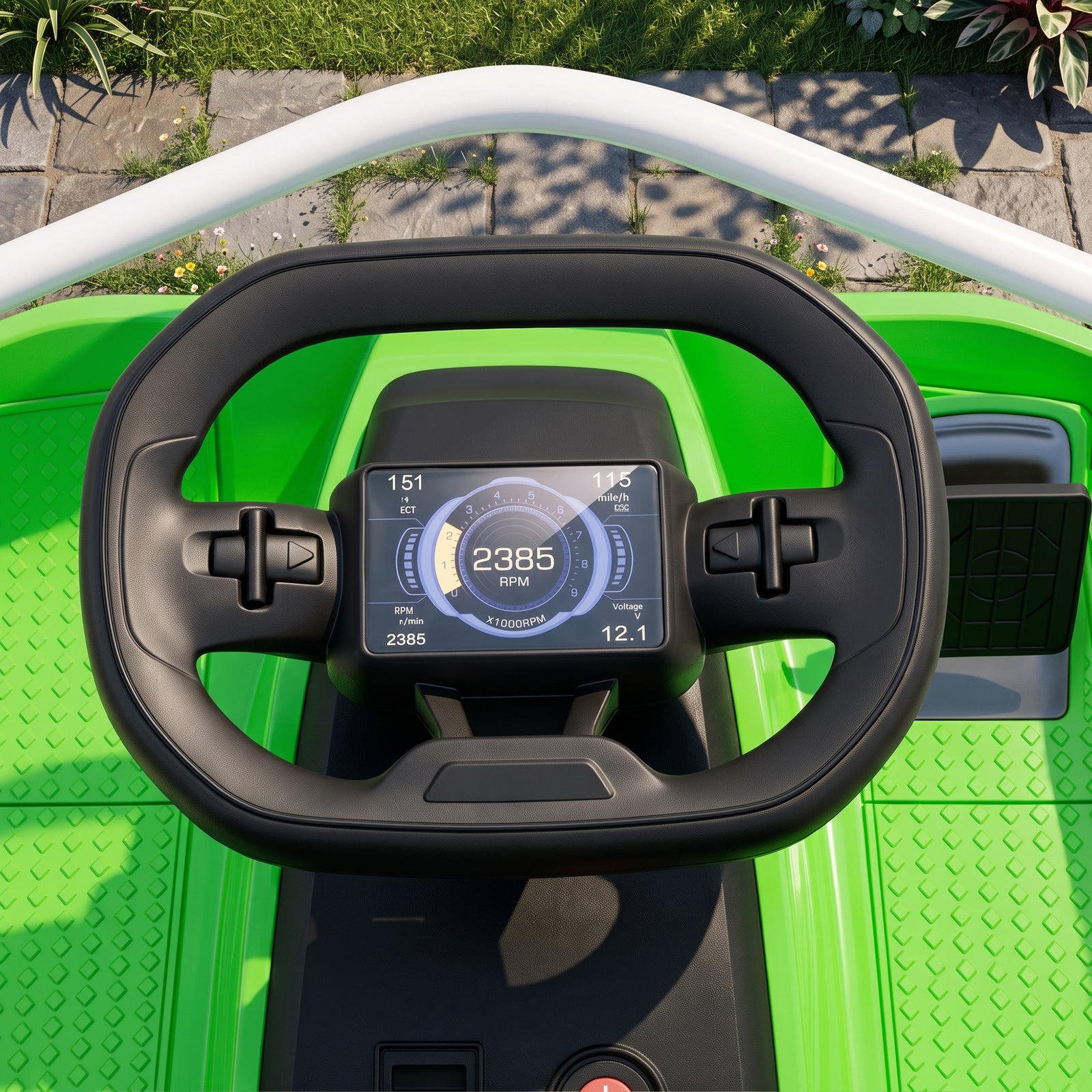 AIYAPLAY 24V Electric Go Kart for Kids with Drift Mode, 300W Brushless Motor, Soft Start and Dual Speed for Ages 6-10, Green