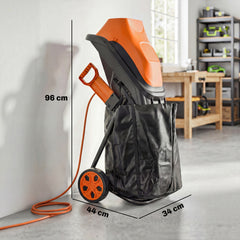 Outsunny 2500W Electric Wood Chipper, Corded Wood Mulcher Shredder with 45L Collection Bag, 4300RPM, 44mm Cutting Diameter