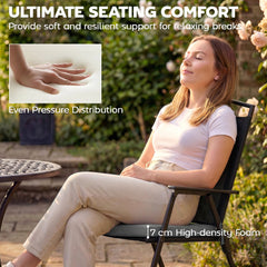 Outsunny Set of 6 Outdoor Seat Cushions with Machine Washable Cover, Water Repellent Seat Cushions Dark Grey