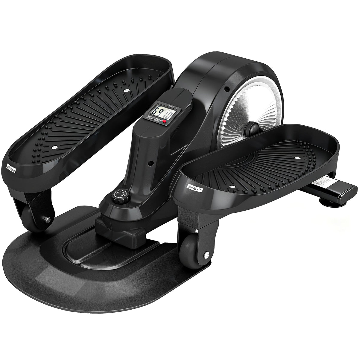 SPORTNOW Under Desk Elliptical Machine with LCD Monitor, 8 Adjustable Magnetic Resistances for 2-in-1 Seat & Stand Up Exercise
