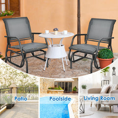 Outdoor Single Swing Glider Rocking Chair for Backyard-Grey