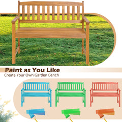 2-Person Outdoor Bench with Ergonomic Backrest and Armrests
