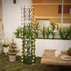 Outdoor Plant Support Frame with Adjustable Shapes and Ground Stakes