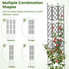 Outdoor Plant Support Frame with Adjustable Shapes and Ground Stakes