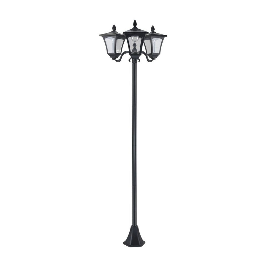 Outsunny 1.8m Traditional Victorian Style 3 Way Head Outdoor Garden Solar Post Lamp Sensor Dimmable LED Lantern Bollard