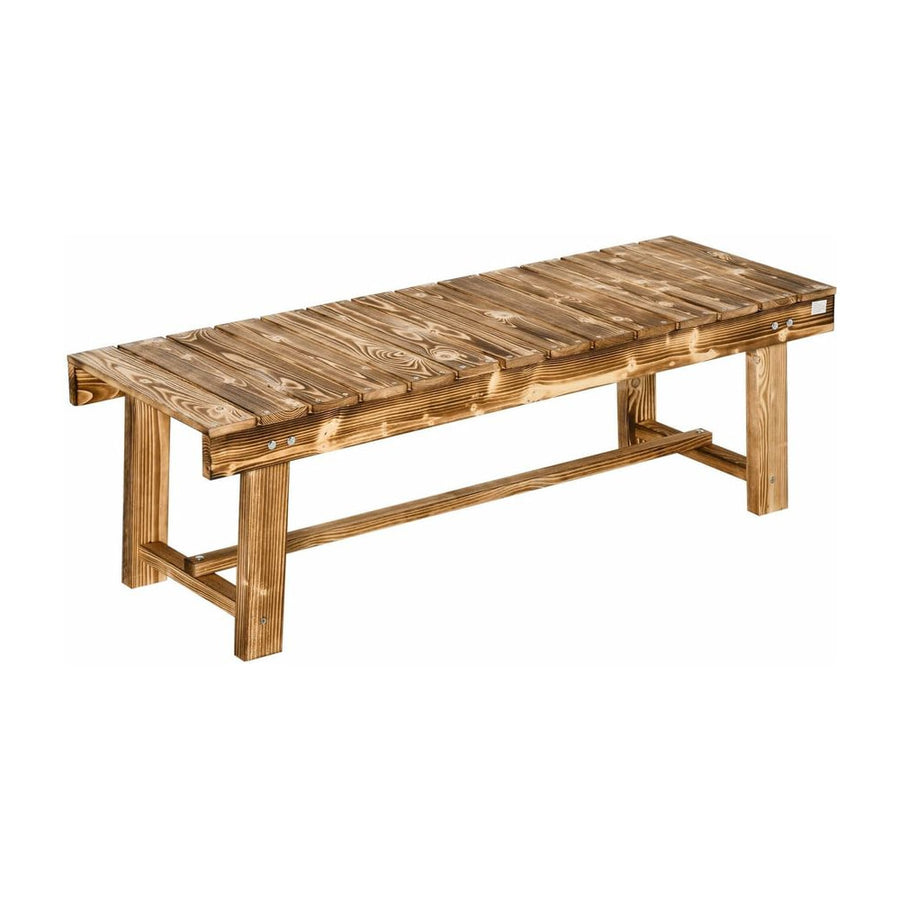 Outsunny 1 Piece 2-seater Outdoor Indoor Wooden Garden Bench Fir Patio Loveseat, 110L x 38W x 35Hcm, Carbonised