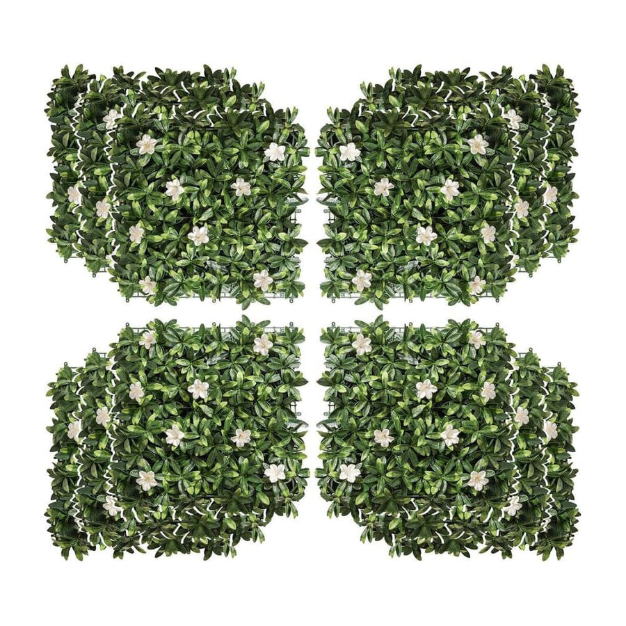 Outsunny 12PCS Artificial Boxwood Wall Panels 50cm x 50cm Rhododendron Privacy Fence Screen Faux Hedge Greenery Backdrop for