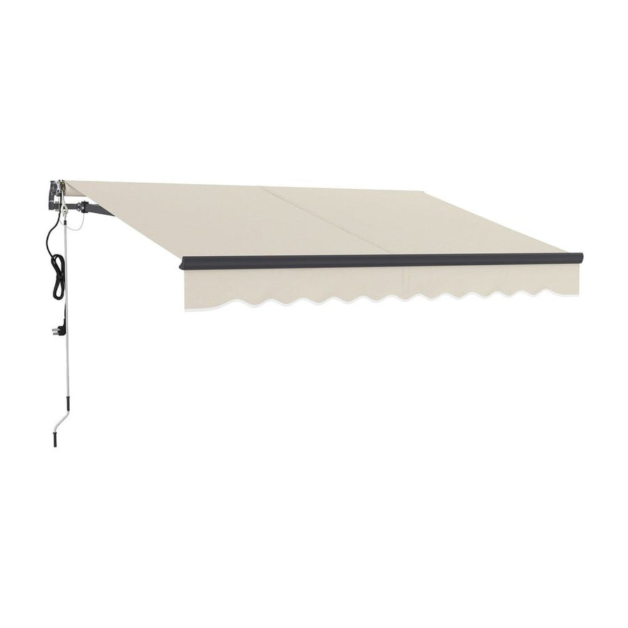 Outsunny 2.5 x 3m Electric/Manual Awning, with Remote - Beige