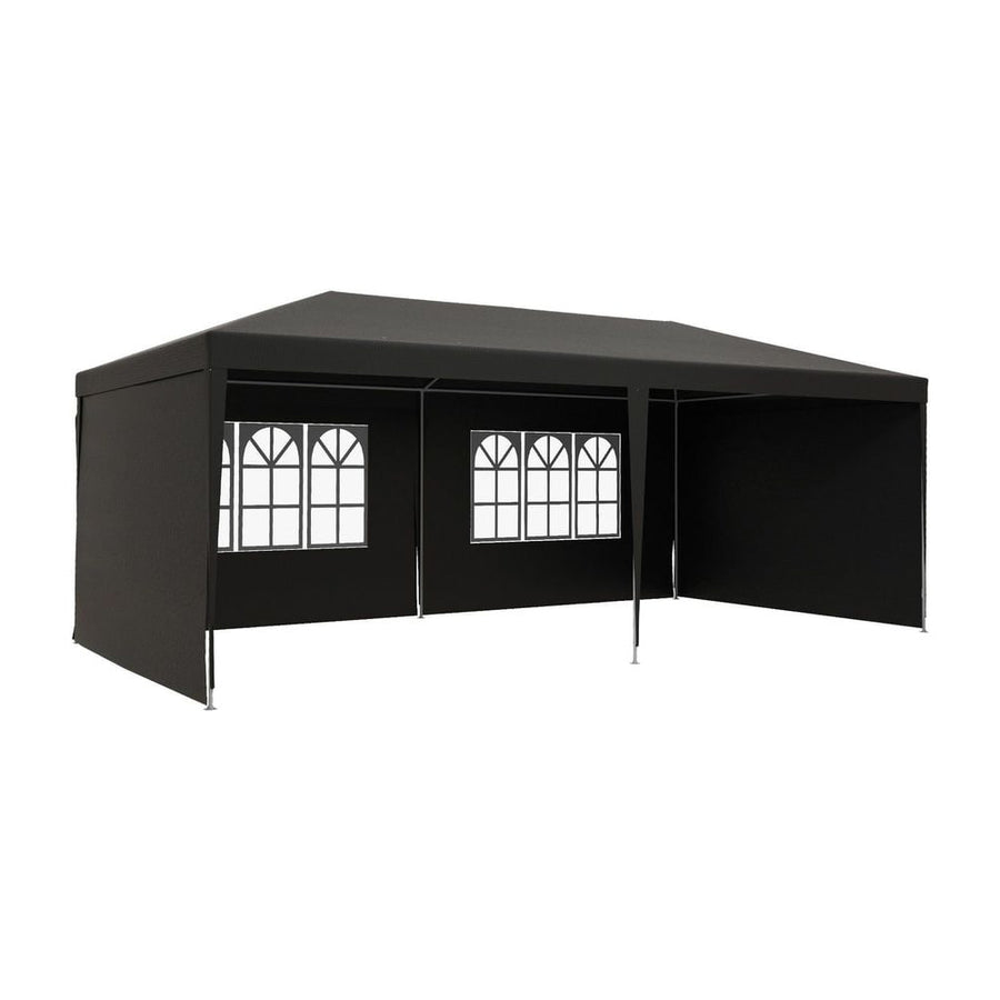 Outsunny 2.95 x 5.83 m Semi-Open Gazebo - Dark Grey
