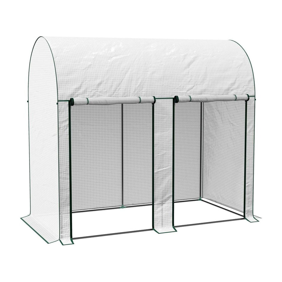 Outsunny 200 x 100cm Walk-In Greenhouse, with Zipped Doors - White