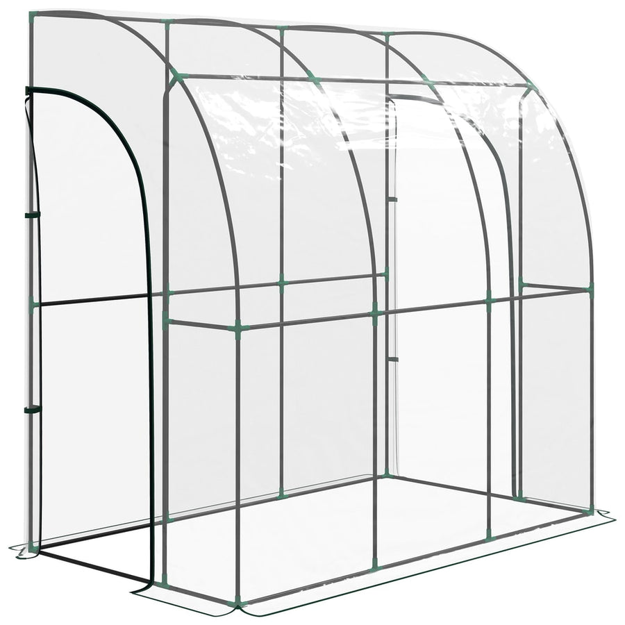 Outsunny 214cm x 118cm Walk-In Lean To Greenhouse, with Accessories