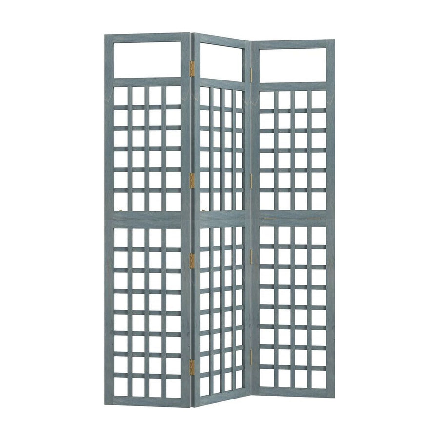 Outsunny 3-Panel Garden Privacy Screen, Freestanding Foldable Wooden Outdoor Divider/Trellis, Decorative Privacy Screen, Grey