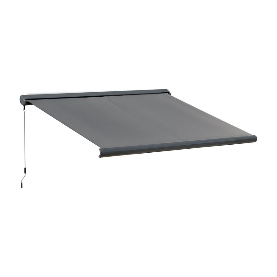 Outsunny 3 x 2.5m Electric Awning with Remote Controller, Aluminium Frame DIY Retractable Awning, UV50+ Sun Shade Canopy for